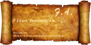 Fitos Annamária névjegykártya